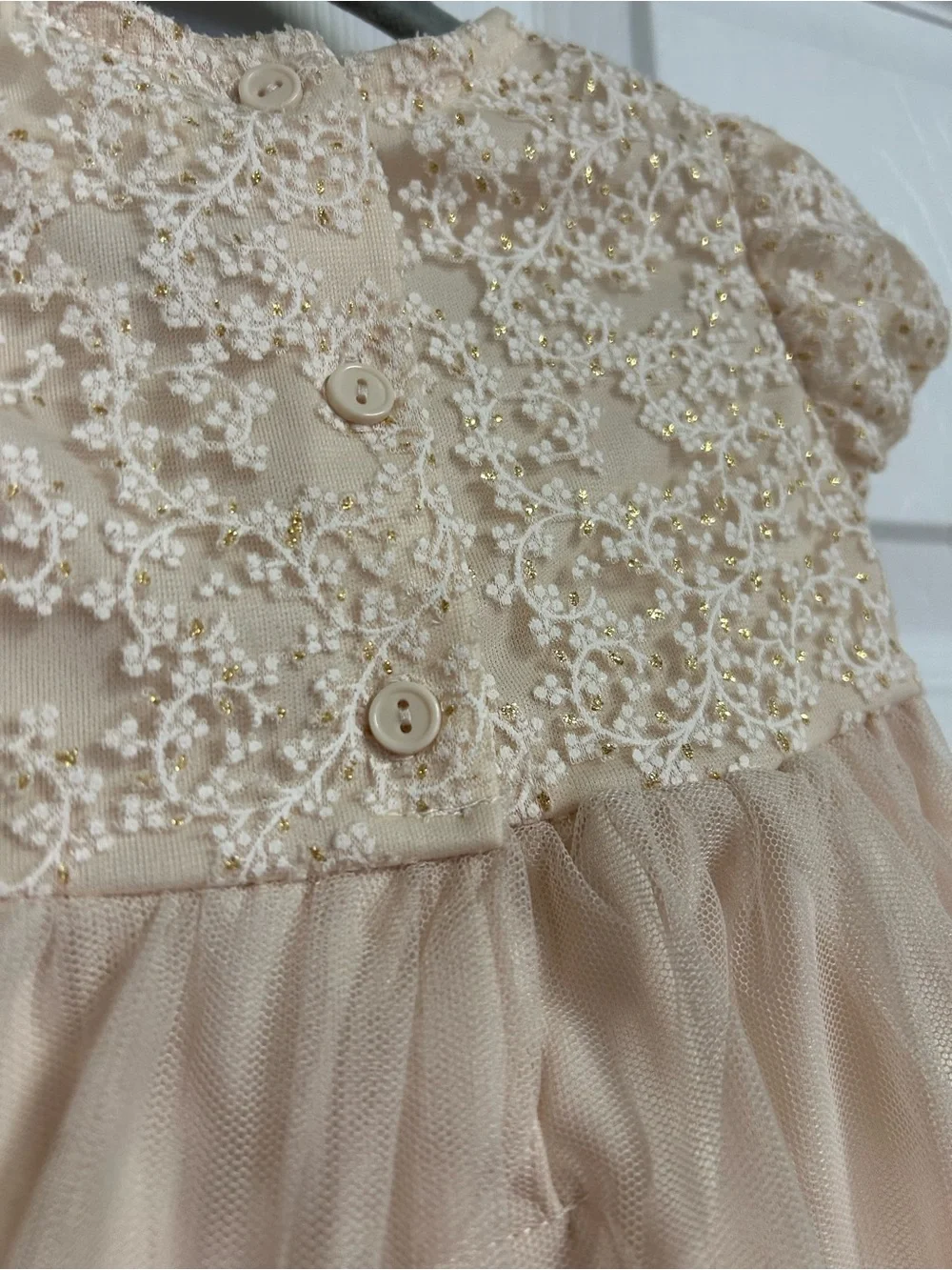 Blueberi Boulevard Champagne Dress With Roses and Coat With Roses Print